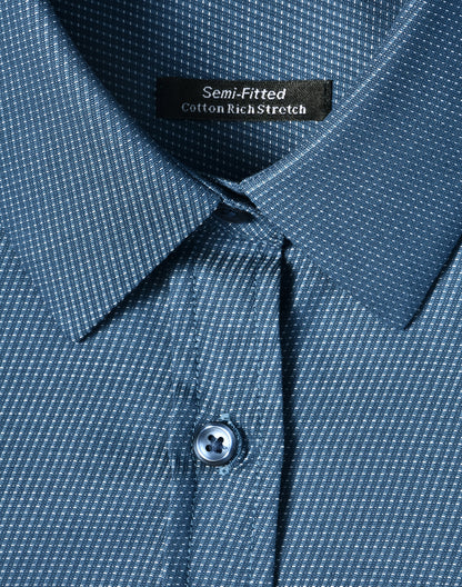 [M8400Q] Ladies' Pin Dot Stretch 3/4 Sleeve Shirt