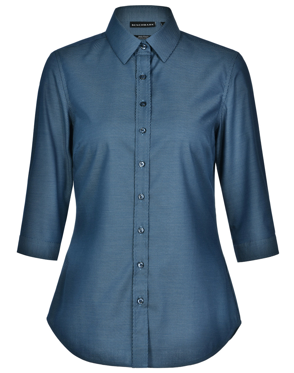 [M8400Q] Ladies' Pin Dot Stretch 3/4 Sleeve Shirt