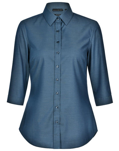 [M8400Q] Ladies' Pin Dot Stretch 3/4 Sleeve Shirt
