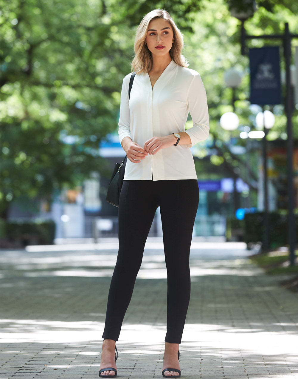 [M8830] Ladies' Mid Sleeve Shawline Knit Top
