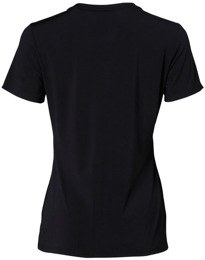 [M8840] Ladies' V-neck with Tab S/S Knit Top