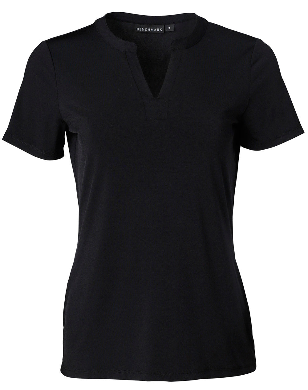 [M8840] Ladies' V-neck with Tab S/S Knit Top