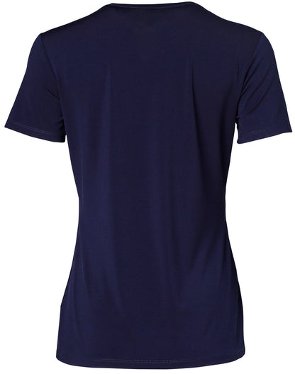 [M8840] Ladies' V-neck with Tab S/S Knit Top
