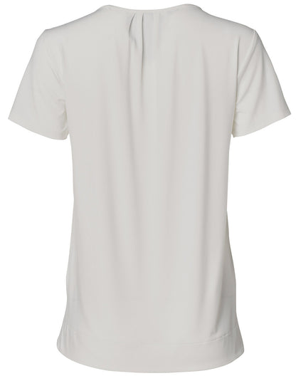 [M8850] Ladies' Round Neck with Pleats S/S Knit Top