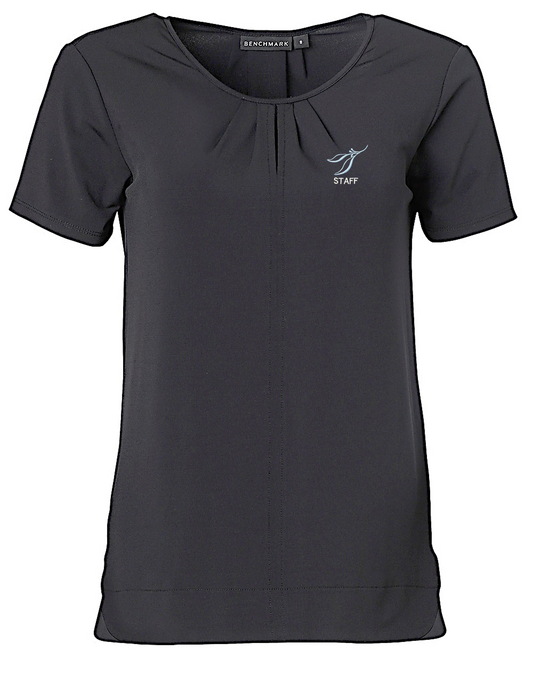 Ladies' Round Neck with Pleats S/S Knit Top (YARRAWARRAH)