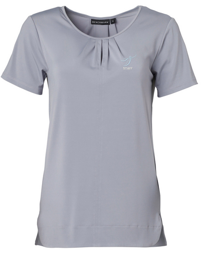 Ladies' Round Neck with Pleats S/S Knit Top (YARRAWARRAH)
