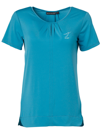 Ladies' Round Neck with Pleats S/S Knit Top (YARRAWARRAH)