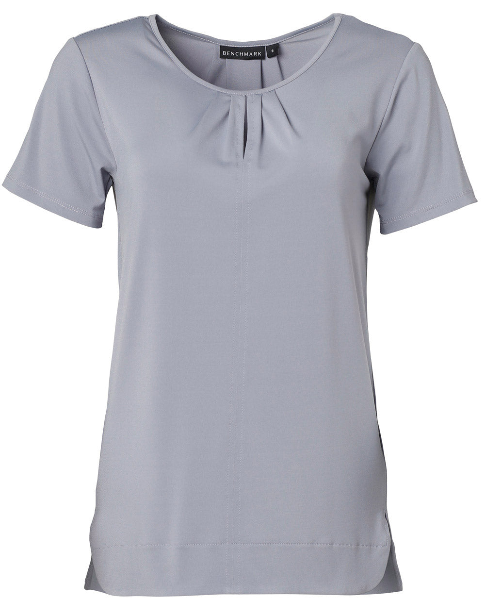 [M8850] Ladies' Round Neck with Pleats S/S Knit Top