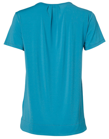 [M8850] Ladies' Round Neck with Pleats S/S Knit Top