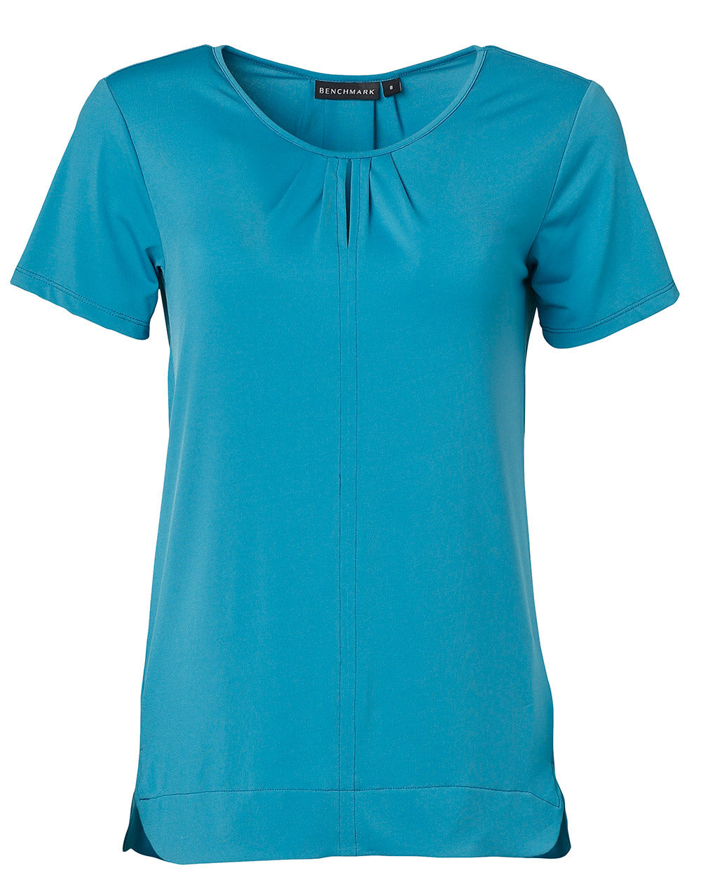 [M8850] Ladies' Round Neck with Pleats S/S Knit Top