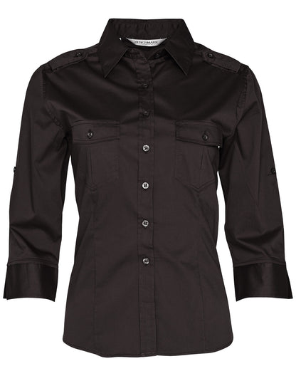 [M8913] Women's 3/4 Sleeve Military Shirt