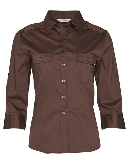 [M8913] Women's 3/4 Sleeve Military Shirt