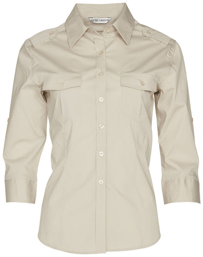 [M8913] Women's 3/4 Sleeve Military Shirt