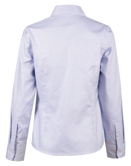 [M8922] Ladies' Dot Contrast Long Sleeve Shirt