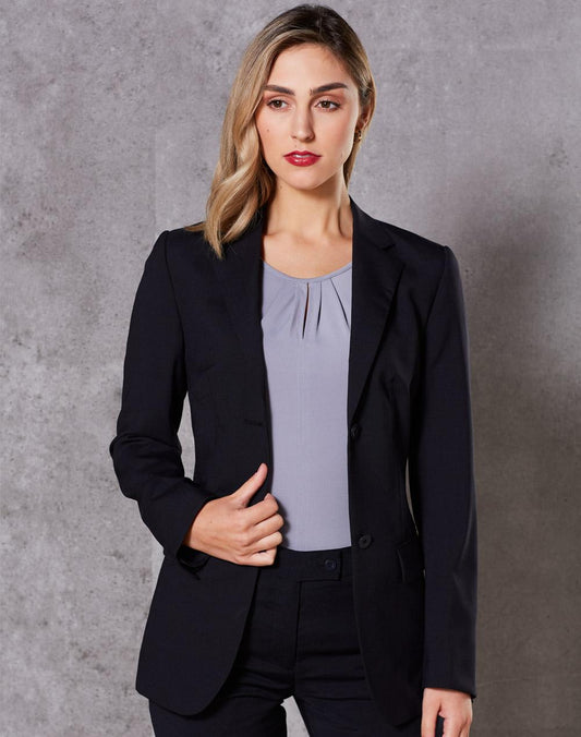 [M9200] Women's Stretch Wool Blend Mid Length Jacket