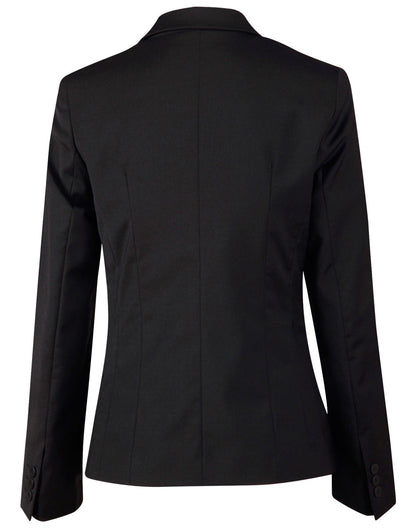 [M9201] Ladies' Wool Blend Stretch One Button Cropped Jacket