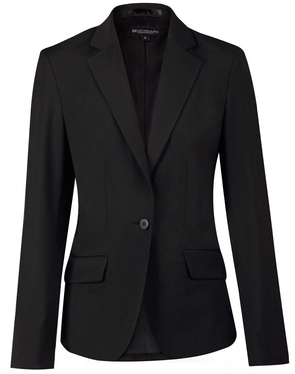 [M9201] Ladies' Wool Blend Stretch One Button Cropped Jacket