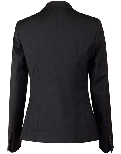 [M9201] Ladies' Wool Blend Stretch One Button Cropped Jacket