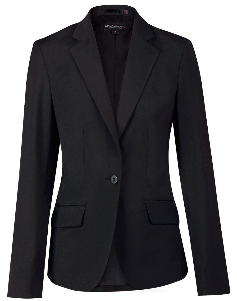 [M9201] Ladies' Wool Blend Stretch One Button Cropped Jacket