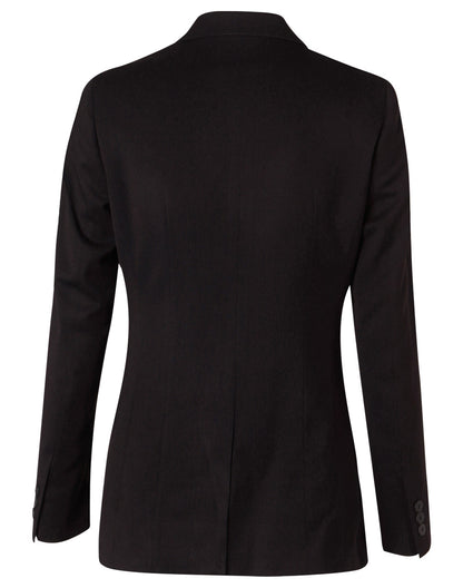 [M9208] Women's One Button Cropped Jacket in Poly/Viscose Stretch Stripe