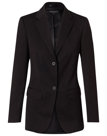 [M9206] Women's Two Buttons Mid Length Jacket in Poly/Viscose Stretch