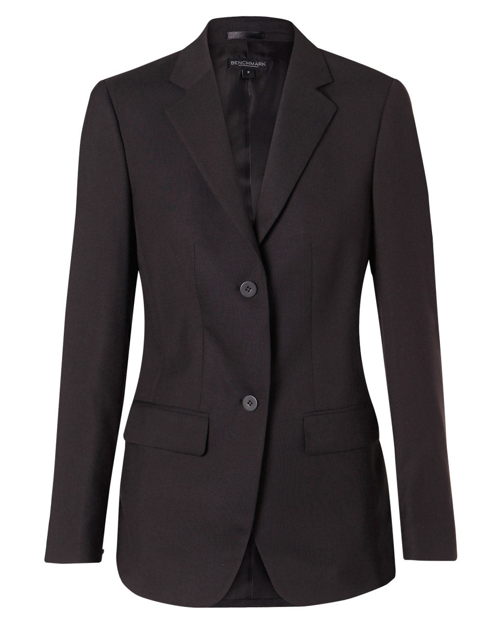 [M9206] Women's Two Buttons Mid Length Jacket in Poly/Viscose Stretch