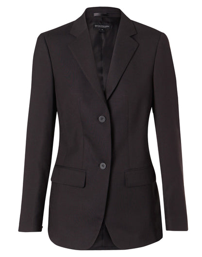 [M9206] Women's Two Buttons Mid Length Jacket in Poly/Viscose Stretch