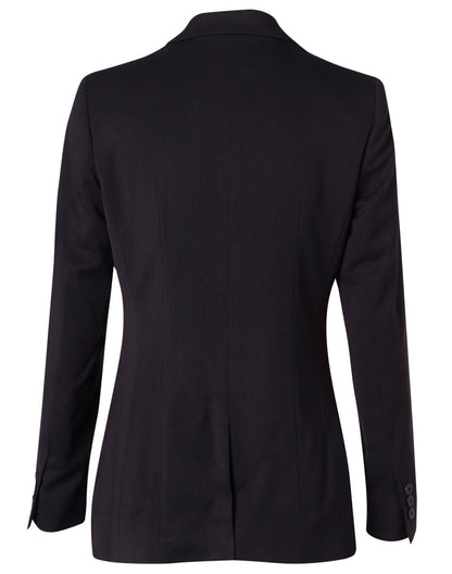 [M9206] Women's Two Buttons Mid Length Jacket in Poly/Viscose Stretch
