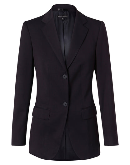 [M9206] Women's Two Buttons Mid Length Jacket in Poly/Viscose Stretch