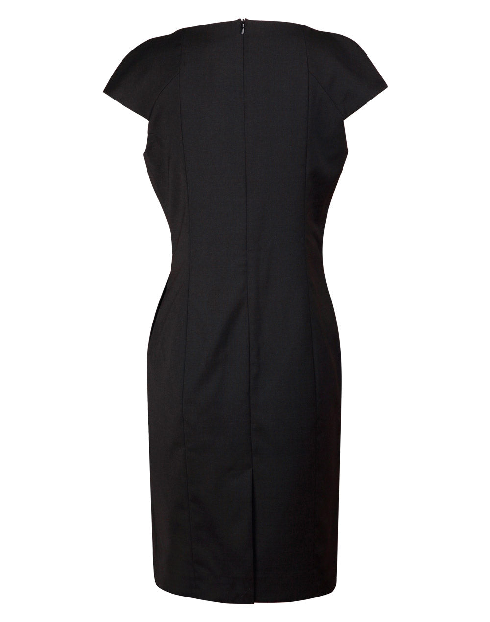 [M9281] Ladies' Wool Blend Stretch Cap Sleeve Dress