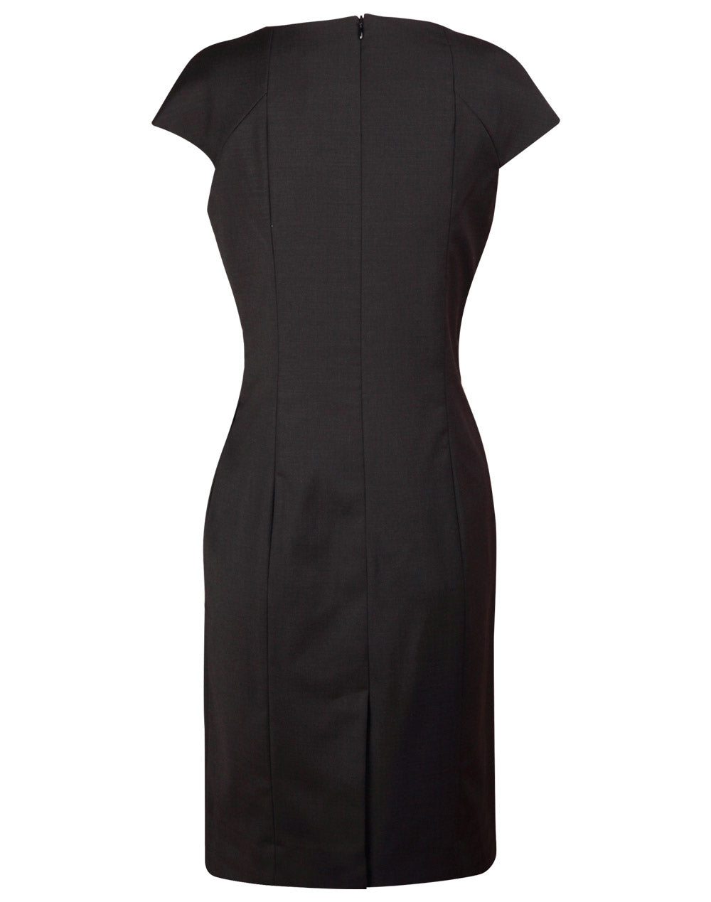 [M9281] Ladies' Wool Blend Stretch Cap Sleeve Dress