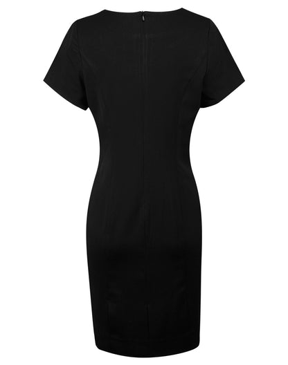 [M9282] Ladies' Poly/Viscose Stretch, Short Sleeve Dress