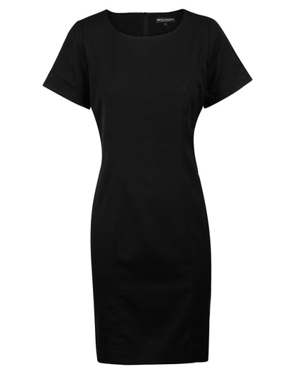 [M9282] Ladies' Poly/Viscose Stretch, Short Sleeve Dress