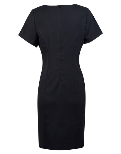 [M9282] Ladies' Poly/Viscose Stretch, Short Sleeve Dress