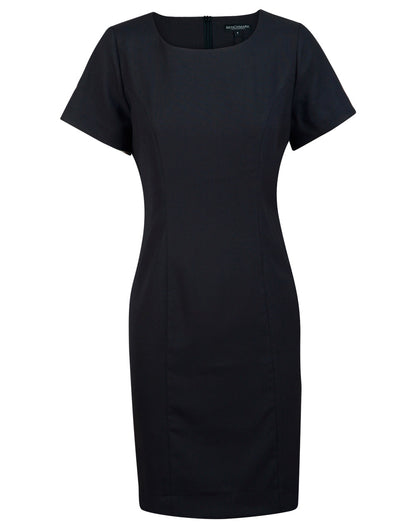 [M9282] Ladies' Poly/Viscose Stretch, Short Sleeve Dress