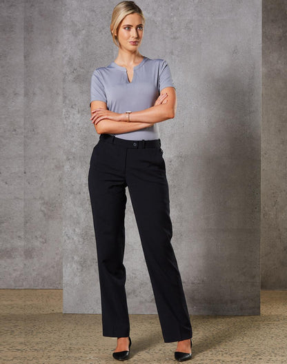 [M9400] Women's Slim Leg Flexi Waist Pants in Wool Stretch