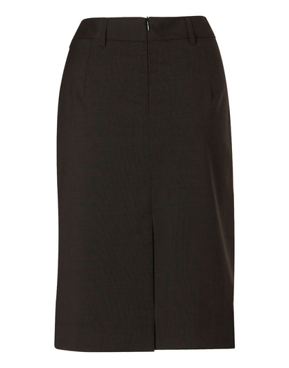 [M9470] Women's Mid Length Lined Pencil Skirt in Wool Stretch