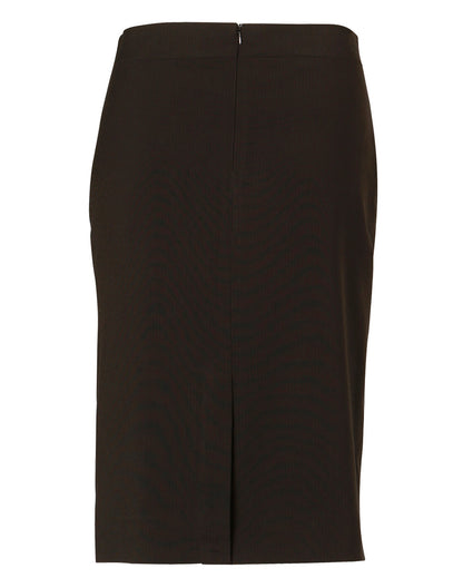 [M9472] Women's Mid Length Lined Pencil Skirt in Poly/Viscose Stretch Stripe