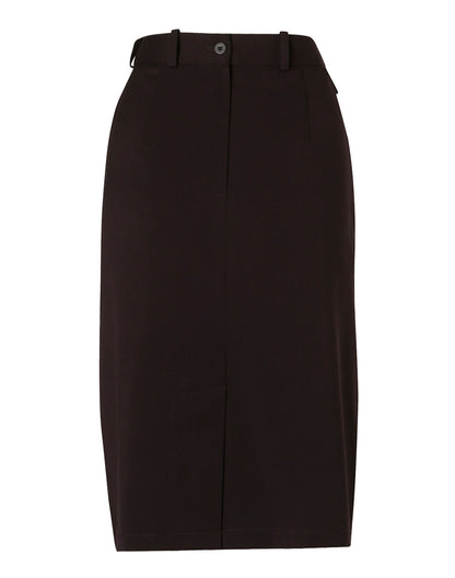 [M9478] Women's Flexi Waist A-line Utility Lined Skirt in Poly/Viscose Stretch Twill