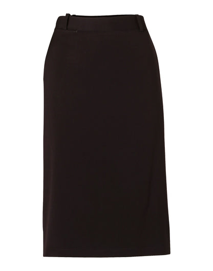 [M9478] Women's Flexi Waist A-line Utility Lined Skirt in Poly/Viscose Stretch Twill