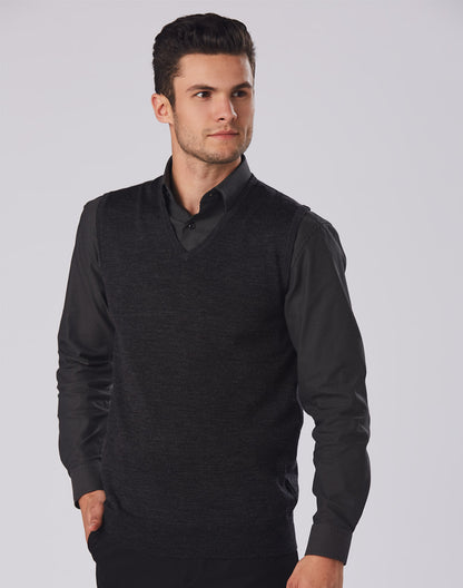 [M9501] Men's 100% Merino Wool V Neck Vest