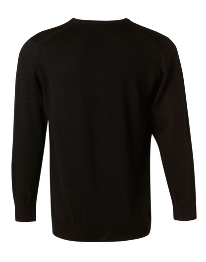 [M9502] Men's 100% Merino Wool V Neck L/S Sweater