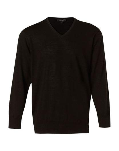 [M9502] Men's 100% Merino Wool V Neck L/S Sweater