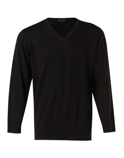 [M9502] Men's 100% Merino Wool V Neck L/S Sweater