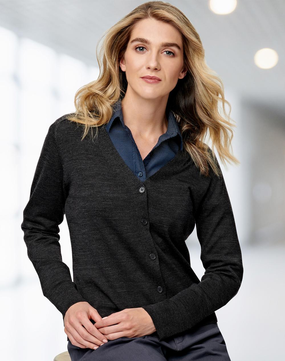 [M9602] Women's 100% Merino Wool L/S Cardigan