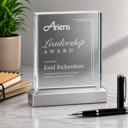 Hi-Rise Glass And Metal Trophy