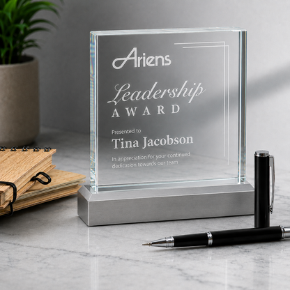 Hi-Rise Glass And Metal Trophy