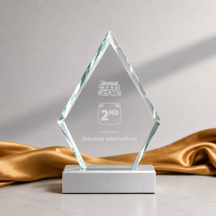 Glass And Metal Diamond Trophy