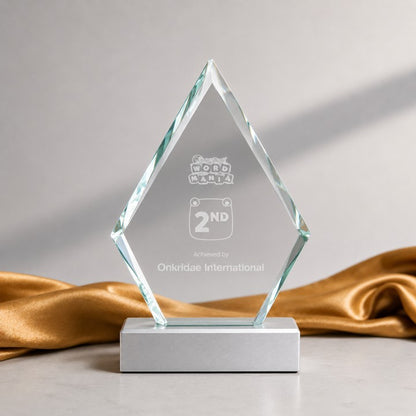 Glass And Metal Diamond Trophy