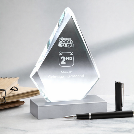 Glass And Metal Diamond Trophy
